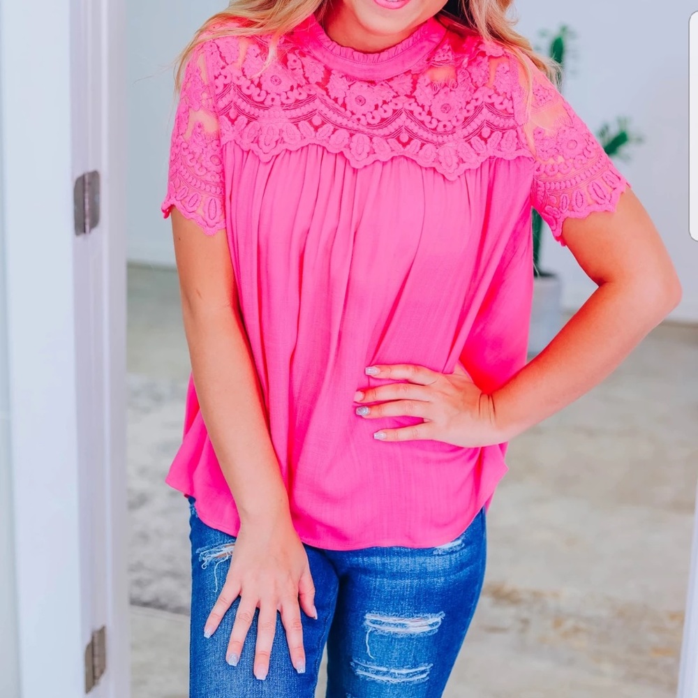 Pink babydoll style blouse